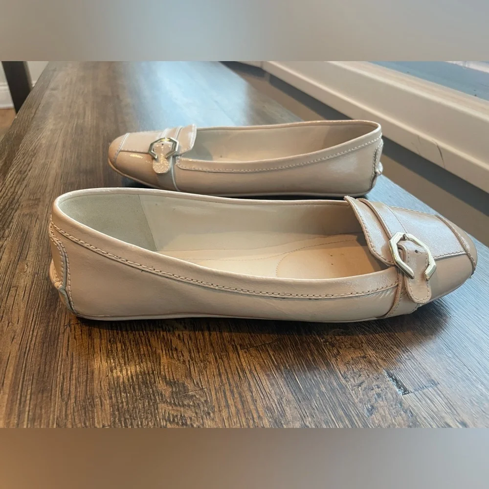 Cole Haan Blush Ballet Flats Patent Leather Classic Buckle - size 8